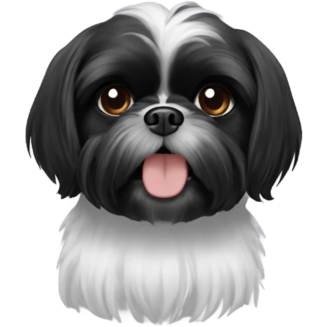 Black Shih Tzu expressing the emoji 😫 emoji