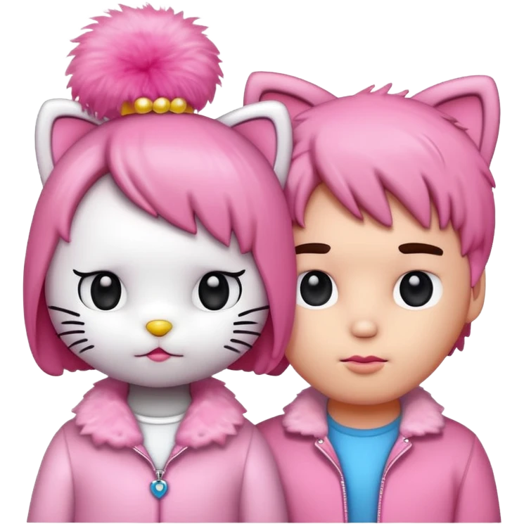 hello kitty and her boyfriend  emoji