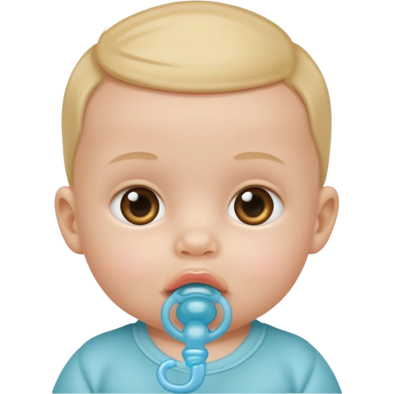 Baby with pacifier in mouth emoji