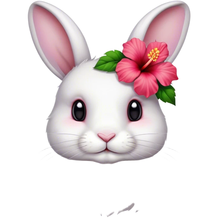 Bunny with hibiscus flower in hair  emoji