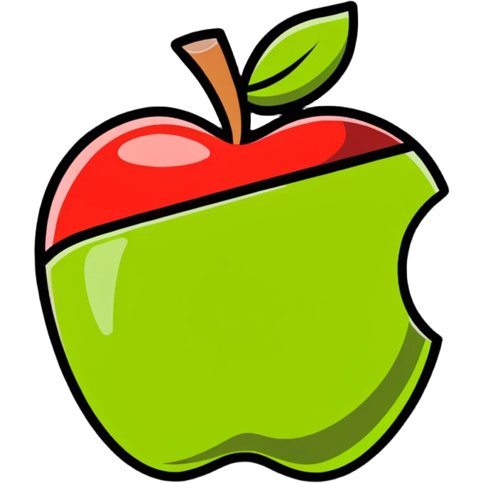 apple cut in half emoji