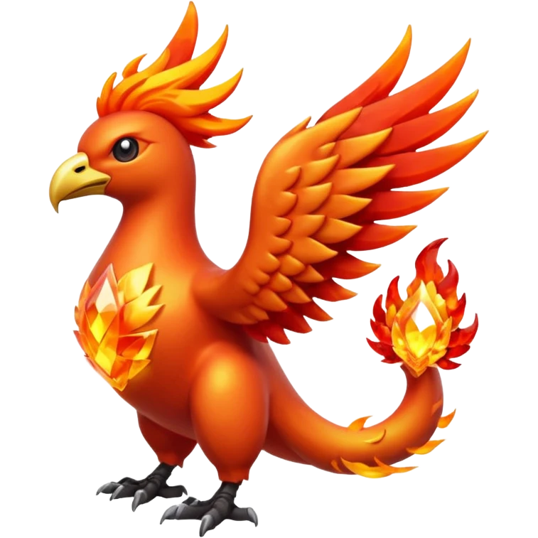 Pokemon legendary laranja and red crystal moltres emoji