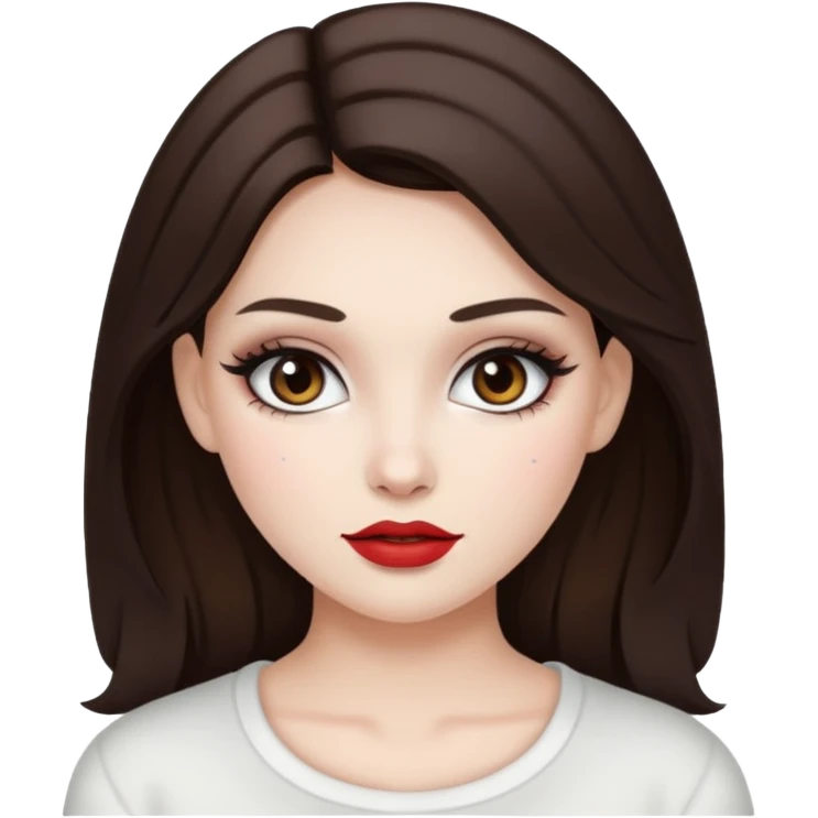 Brunette white skin girl with makeup emoji