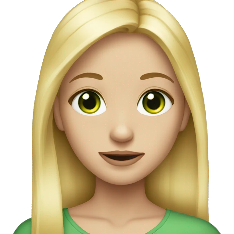 long blonde hair green eyes girl emoji