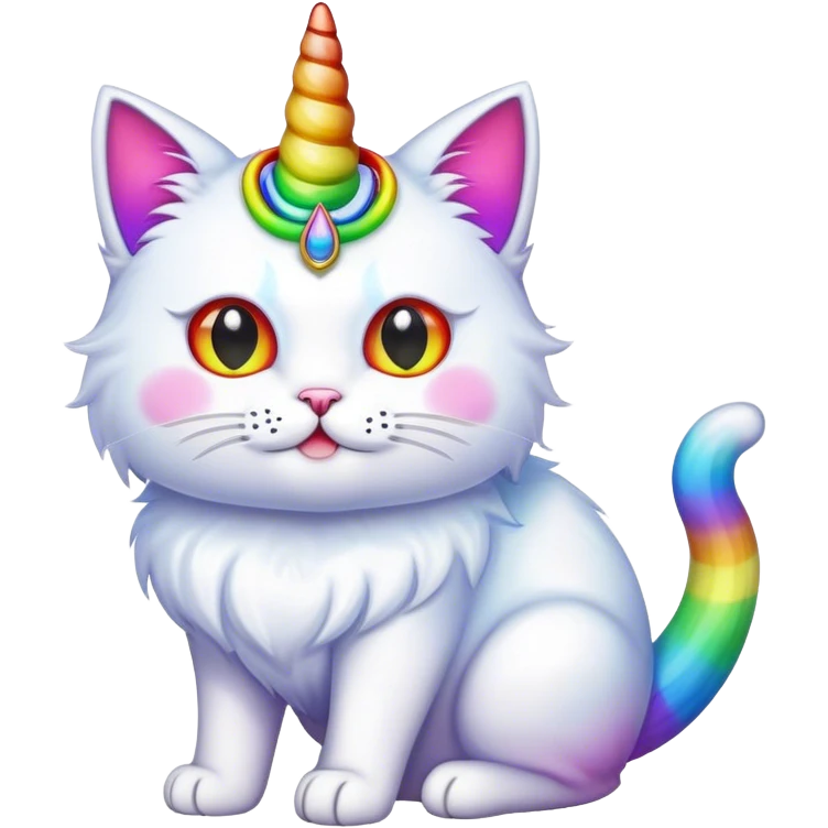 rainbow cat with horn emoji