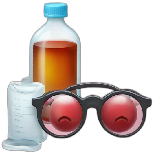 colposcopy with a bottle of vinegar and a pair of reading glasses emoji