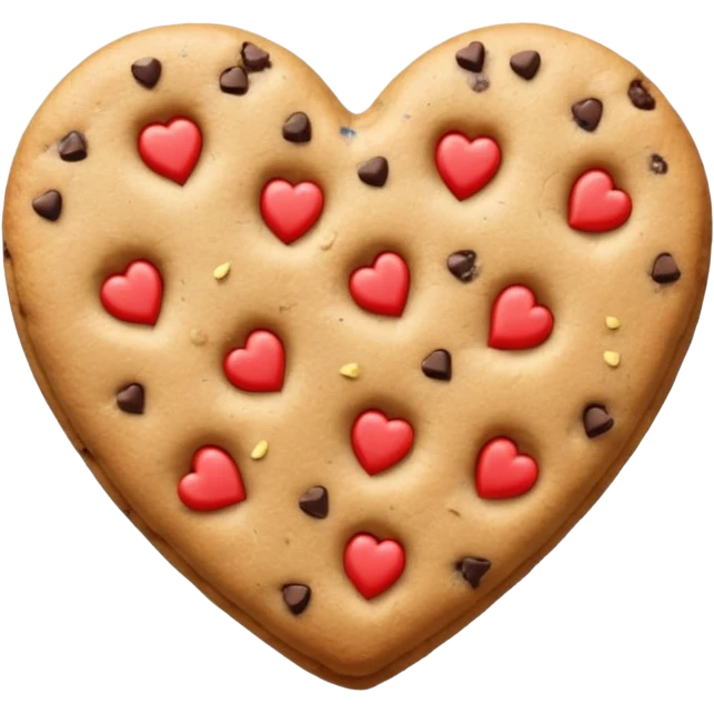 Heart cookie with chips with glitter emoji