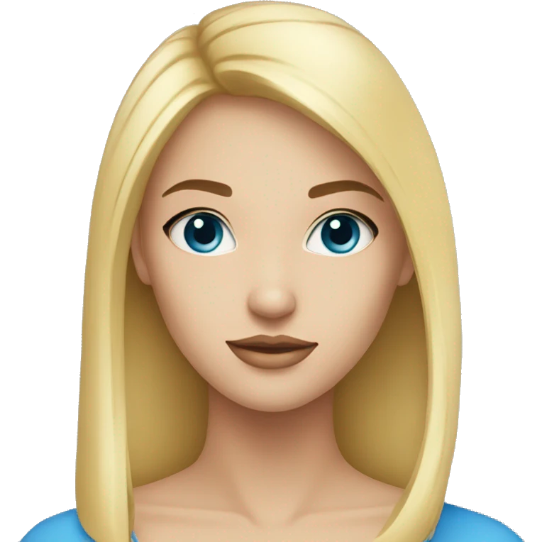 femme blonde lisse yeux bleu emoji