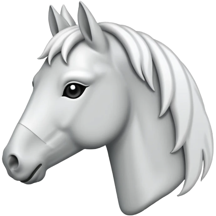 Create me an emoji of a horse head where only the outline of the head can be seen emoji