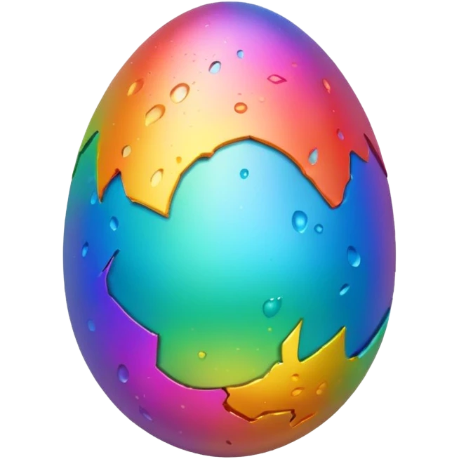 rainbow egg cracked  emoji