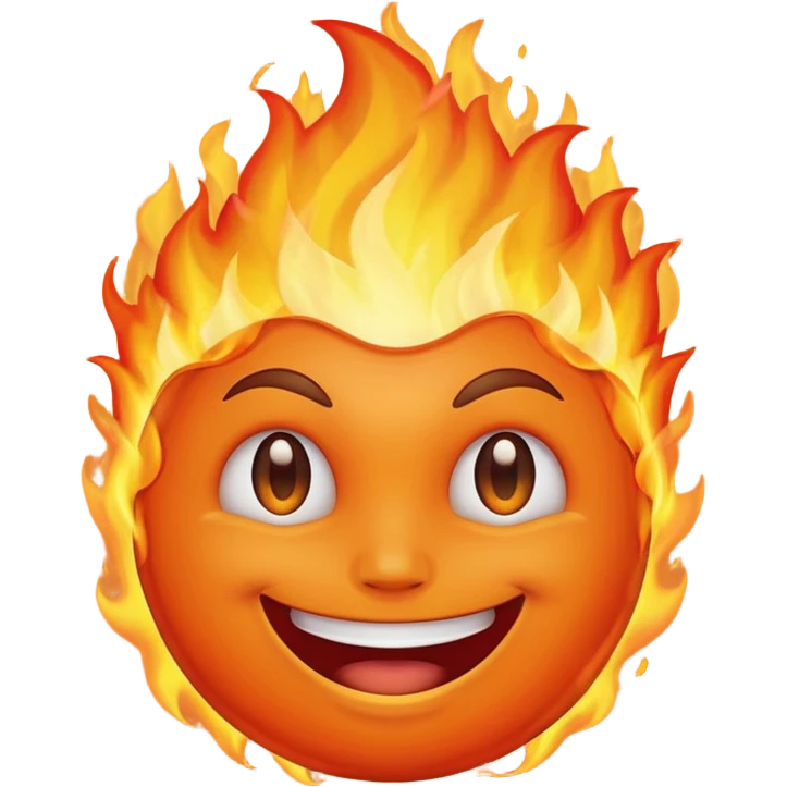 Make it look like a normal emoji just with burning head🙂🔥 emoji