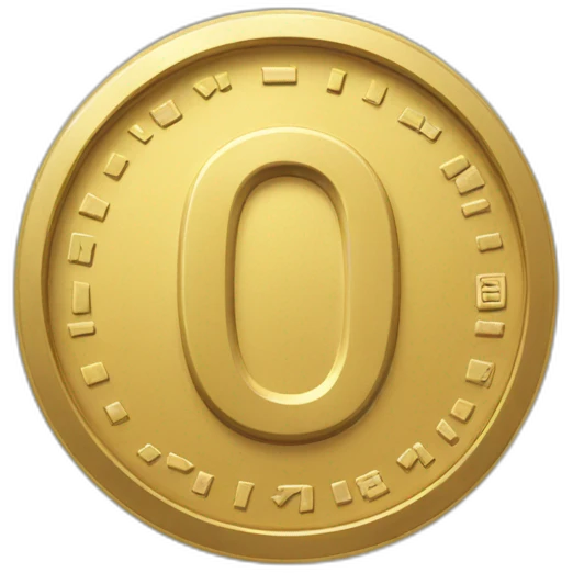 gold coin with "0" label in center emoji