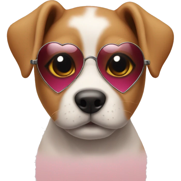 Puppy with heartglasses emoji