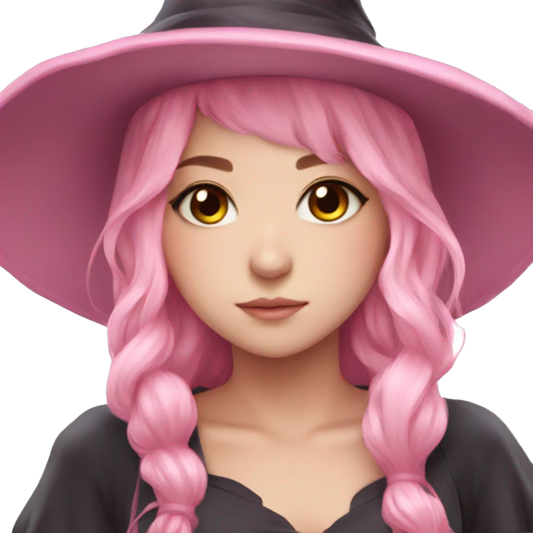 Anime realistic Pink witch cute and pretty emoji
