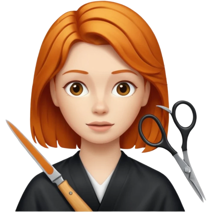 ginger woman getting haircut emoji