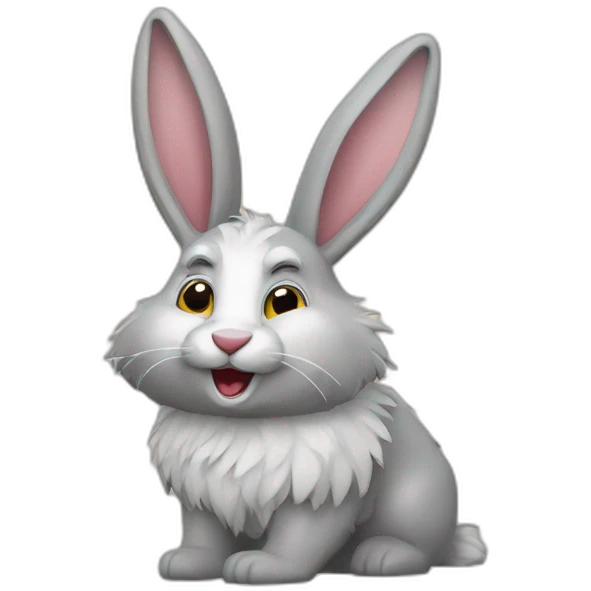 Lapin sur un loup emoji
