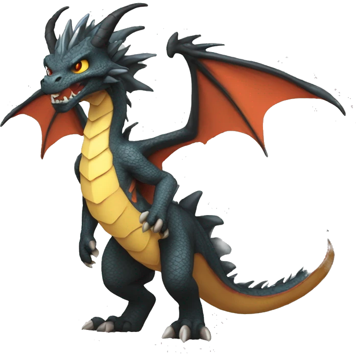 Cool and edgy dragon-Fakémon full body emoji