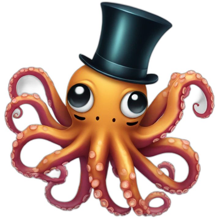 octopus with top hat emoji