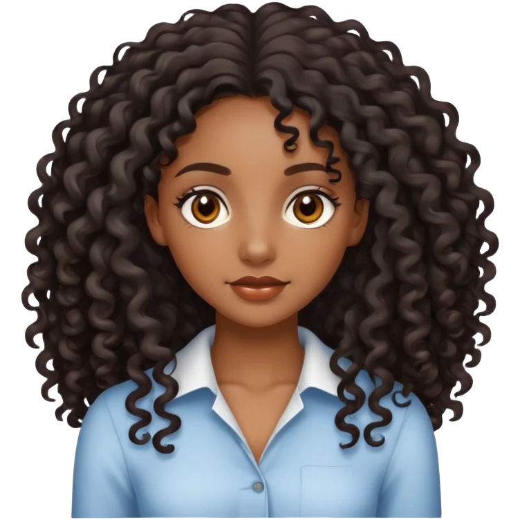 pretty black girl with long curly hair emoji