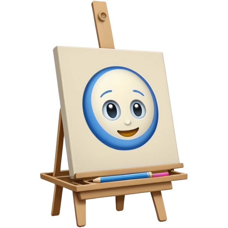 Canvas with pencil sketch,canvas on easel emoji