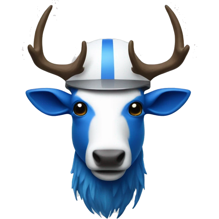 Blue elk in a white helmet emoji