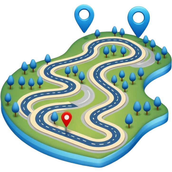 create a realistic emoji showing a logistic route emoji