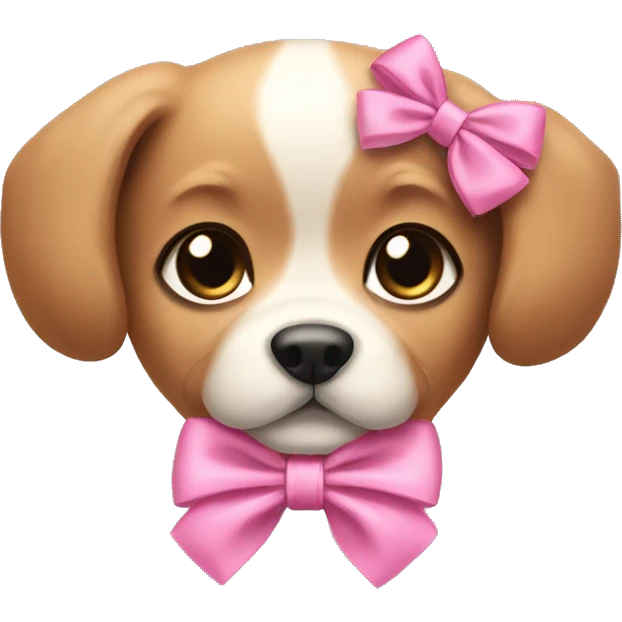 Schionhon puppy pink bow emoji