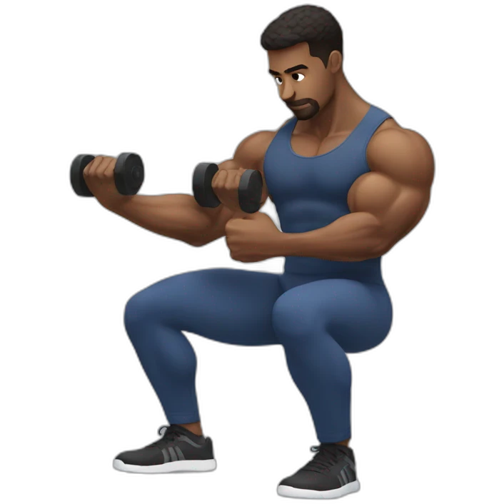 gym man doing bicep curls emoji