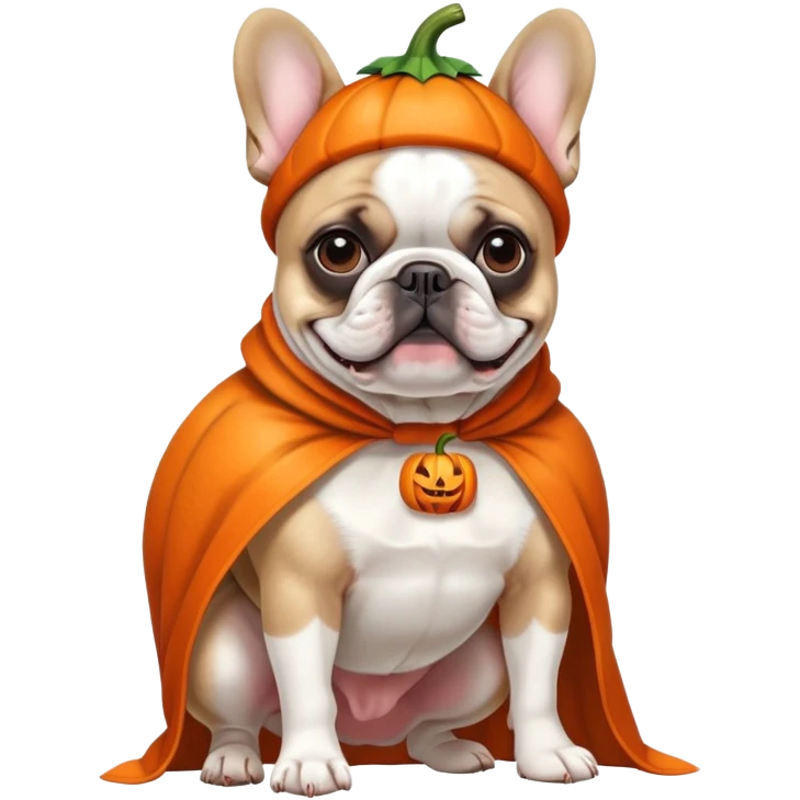 A French bulldog in a Halloween costume ￼￼ emoji