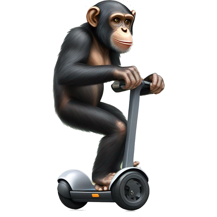Chimpanzee riding on a Segway emoji