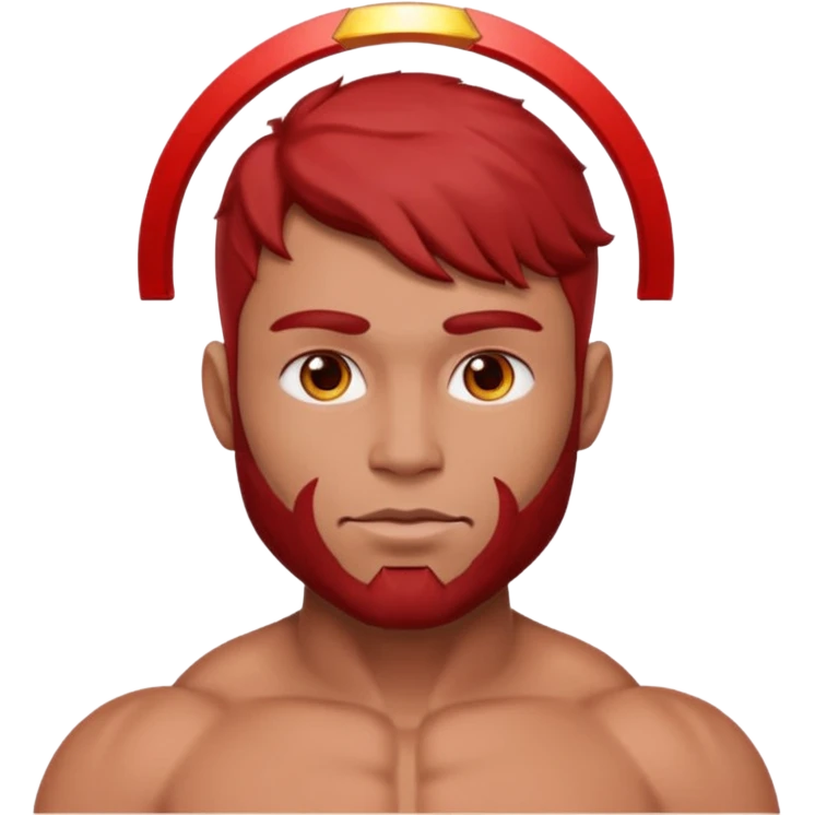 Red man with angel  ring above head  emoji