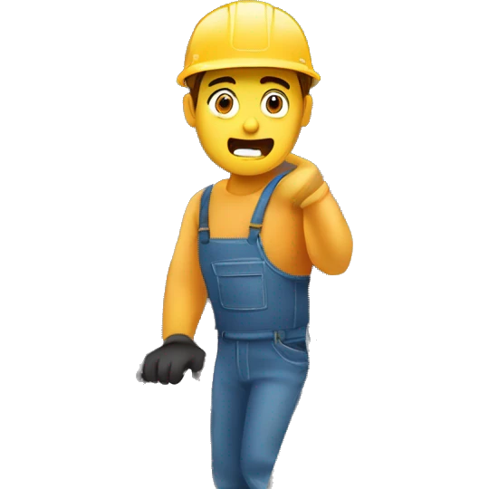 Scared man installing a new roof emoji