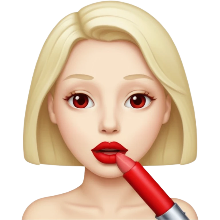 Male penis in mouth with red lipstick. emoji