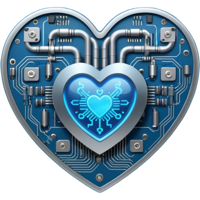 technology themed heart emoji