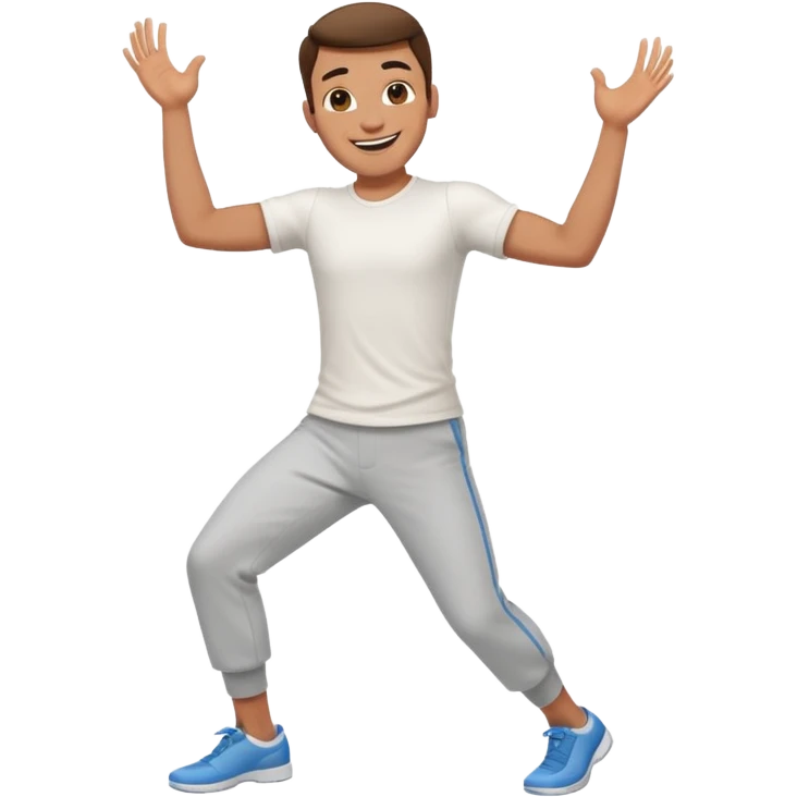 танцующий мужчина в полный рост в рубашке белой emoji