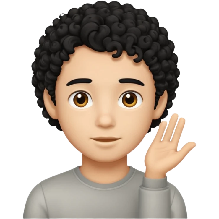 Boy with curly black hair emoji