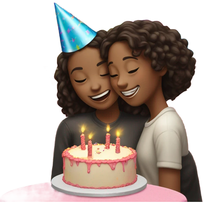 Birthday hug friend girls  emoji