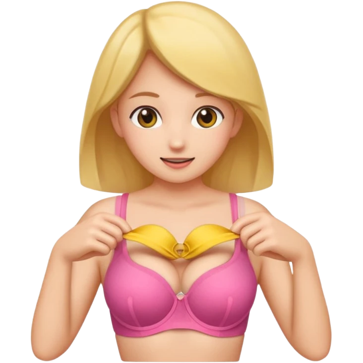 A girl opening bra emoji