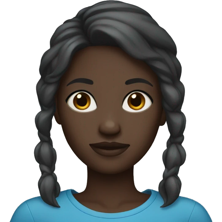 darkskin girl blue shirt emoji
