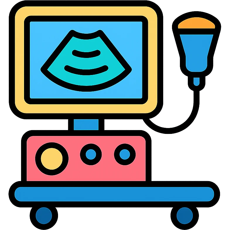ultrasound machine, color outline icon style, simple and modern look emoji