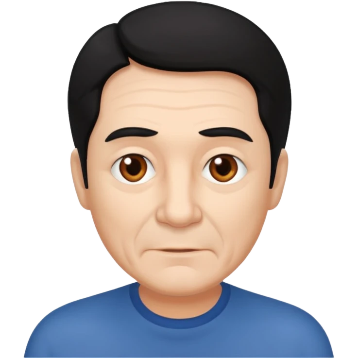 older man with dark black hair emoji