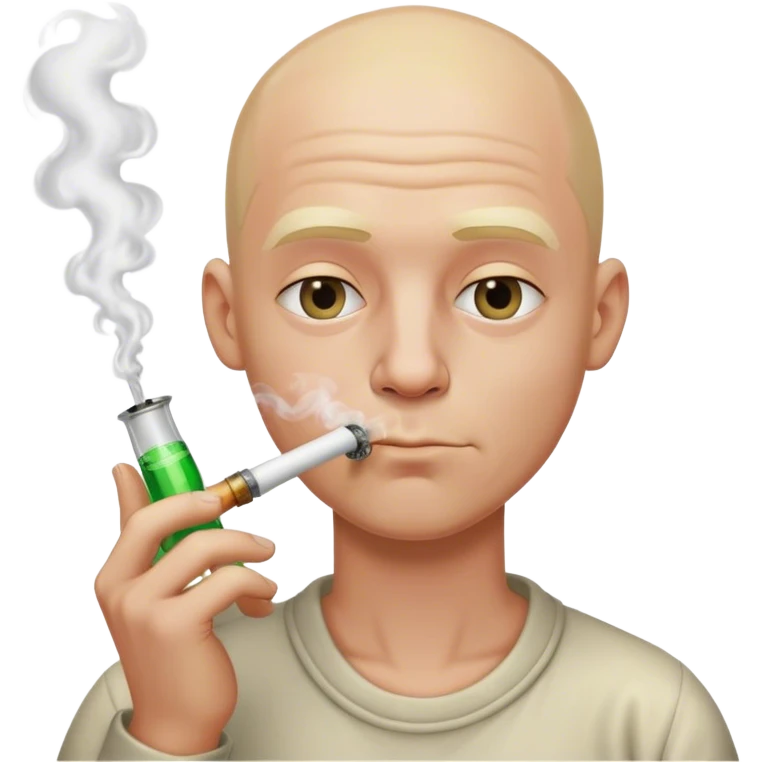 Bald blond dude Smoking a bong emoji