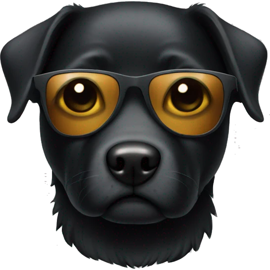 Black dog with sunglasses  emoji
