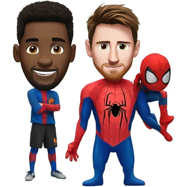 Messi with Spider- man emoji