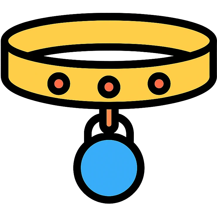 colored dog collar icon emoji