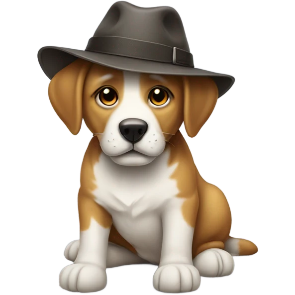 Cane che indossa un cappello emoji