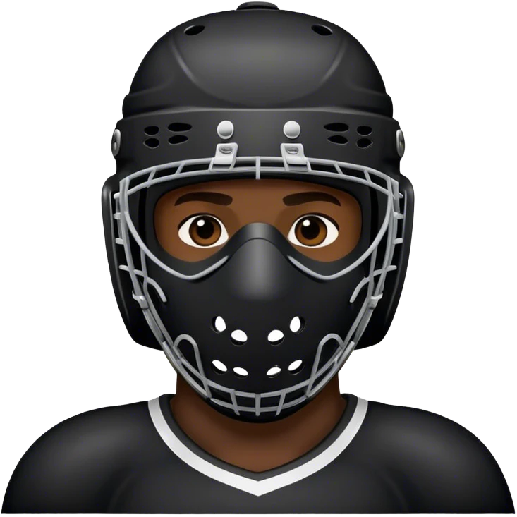 dark skinned black man wearing hockey mask emoji