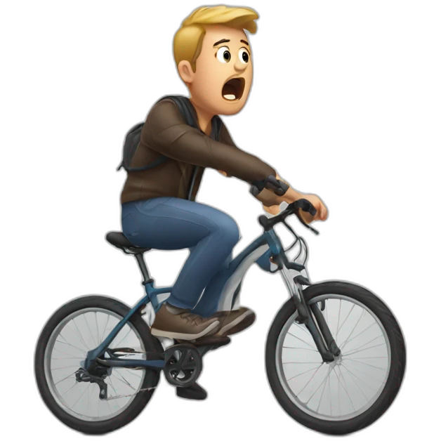 shocked man falling off his bike emoji