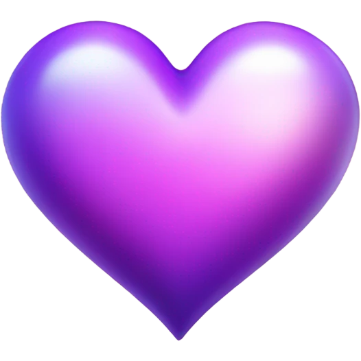 Shiny glass purple gradient heart  emoji