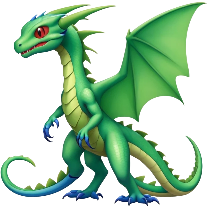 Flygon-Fraxure-hybrid-creature, (full body) emoji
